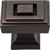 Jeffrey Alexander 1-1/4" Overall Length Brushed Oil Rubbed Bronze Square Delmar Cabinet Knob 585L-DBAC